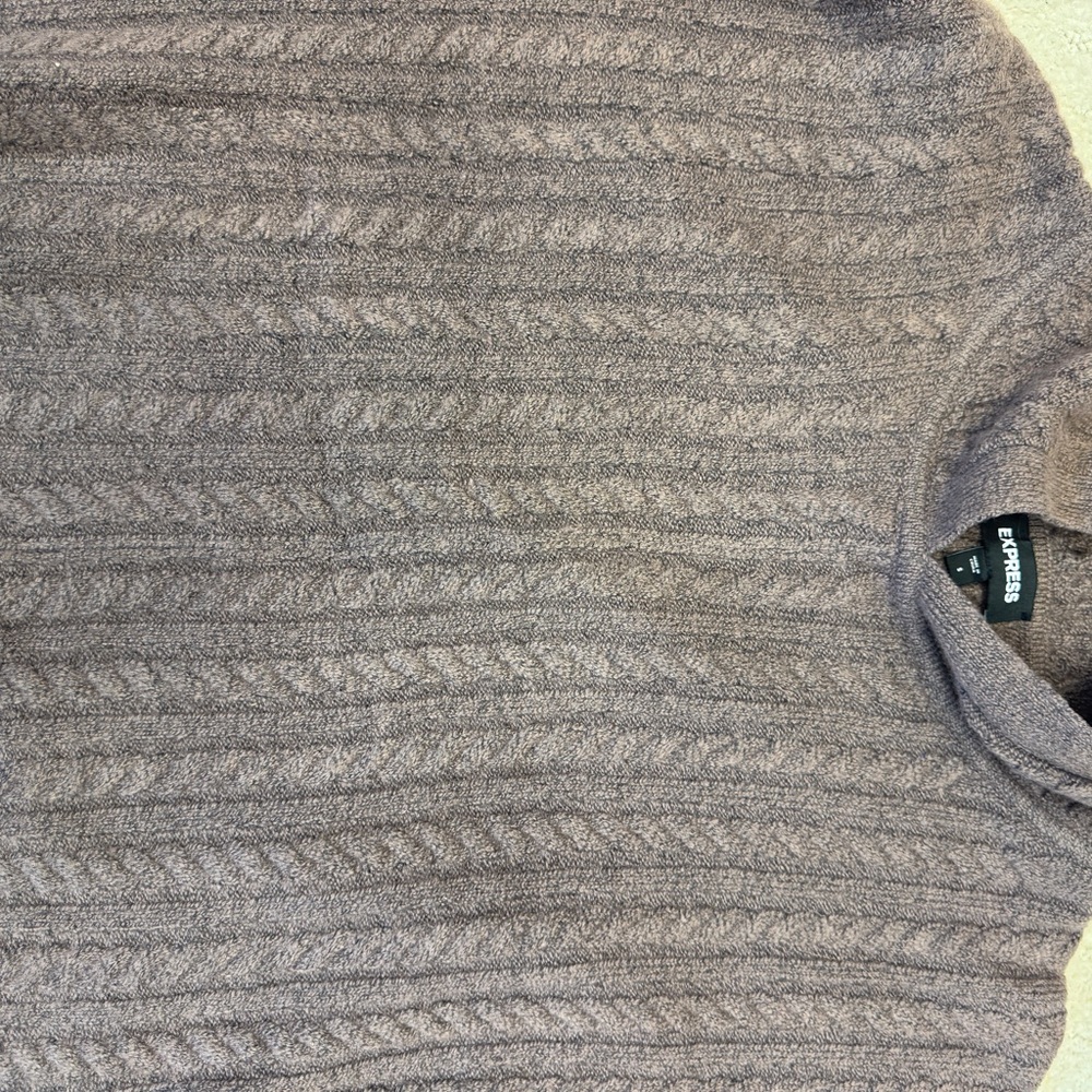 Express Brown Cable Knit Sweater - Picture 2 of 3